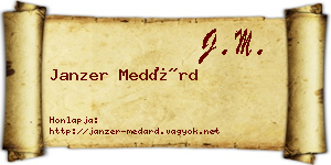 Janzer Medárd névjegykártya